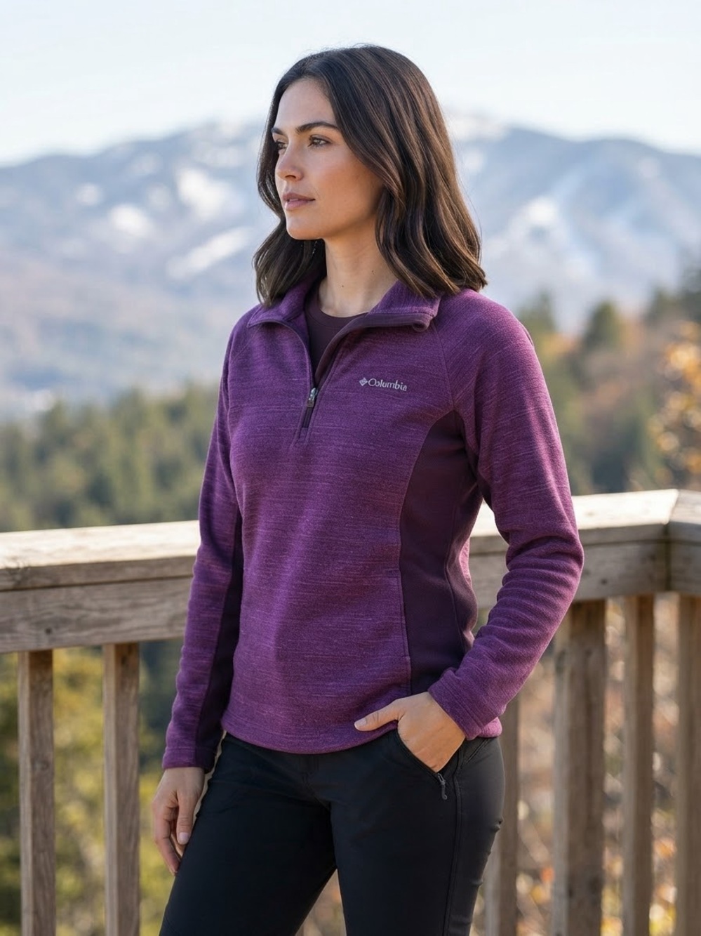 Columbia Women's Plum Half-Zip Fleece Pullover